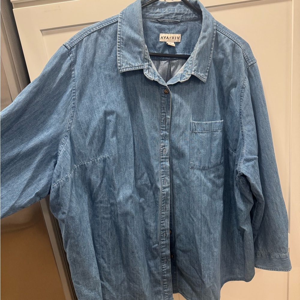 Ava & Viv Blue Denim Top
